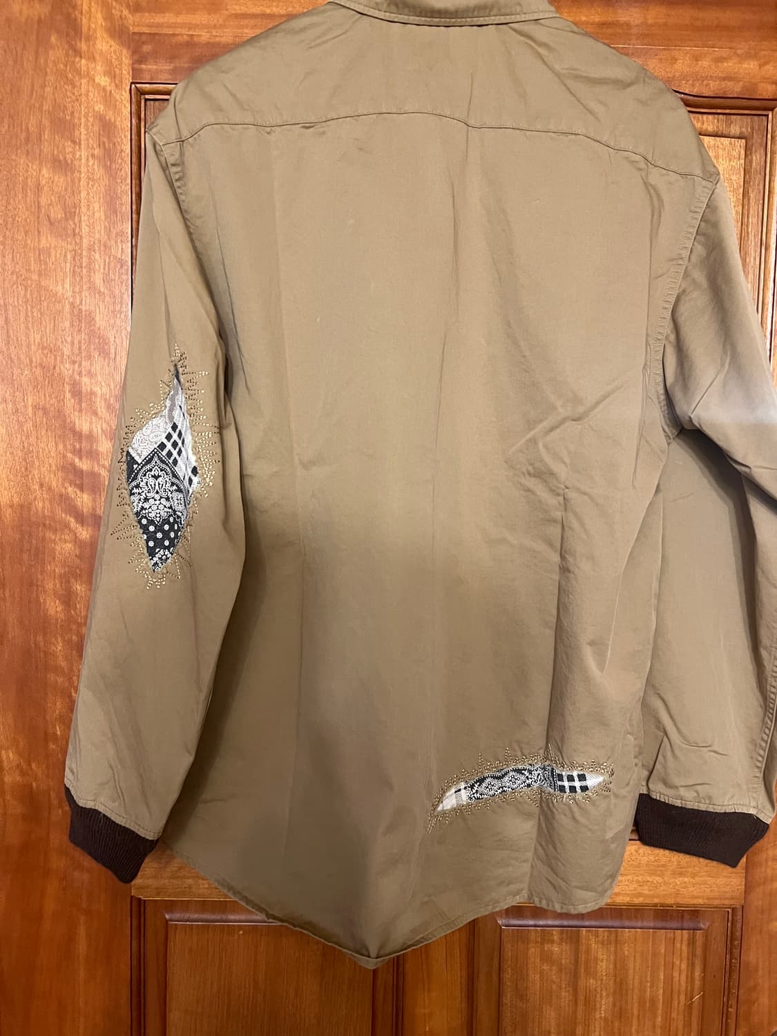 [M] 피어스 패치워크 셔츠 베이지 상품이미지2