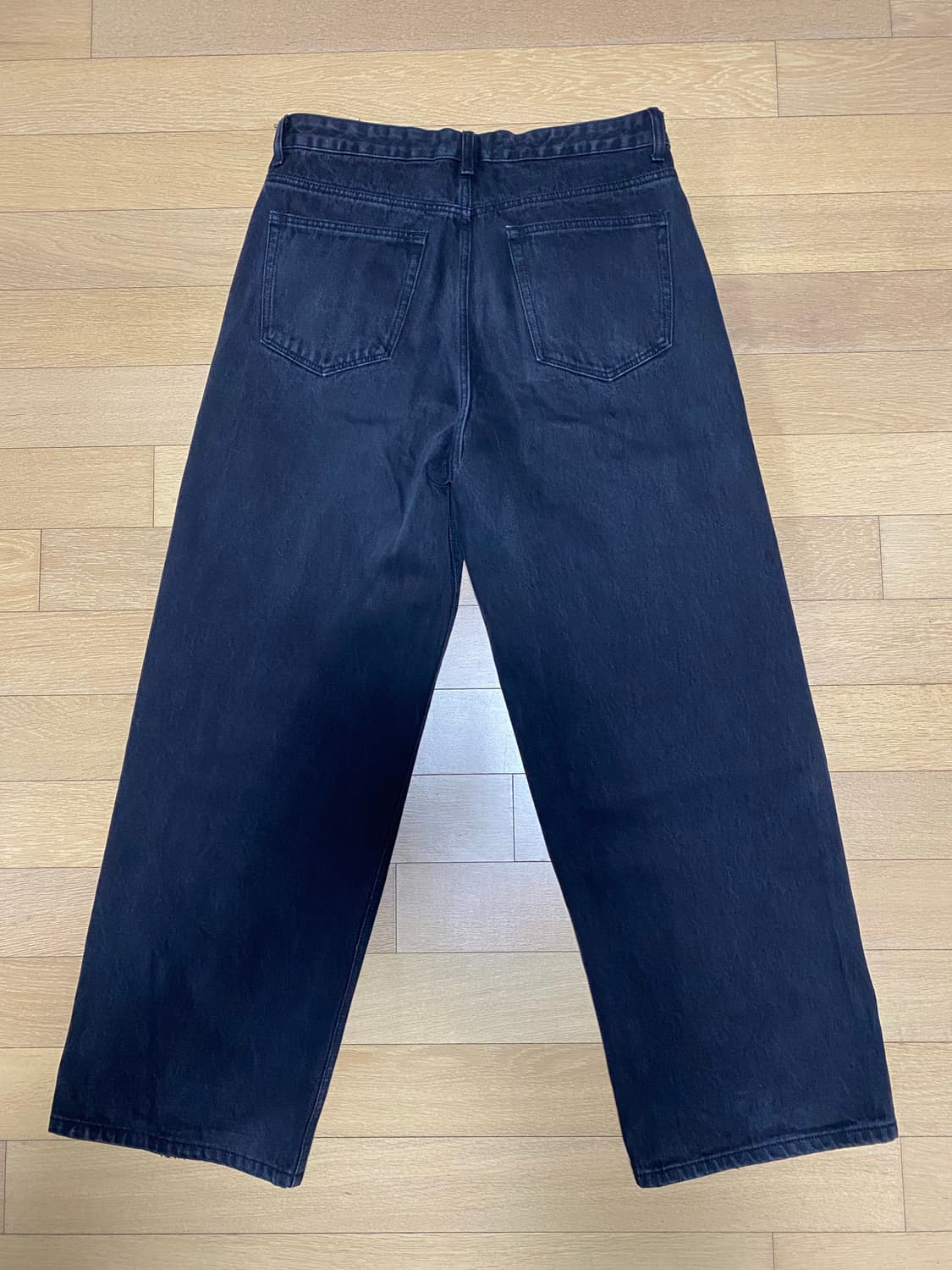 무신사 스탠다드 빅 와이드 데님 팬츠 워시드 블랙 34 무탠다드 청바지 상품이미지4