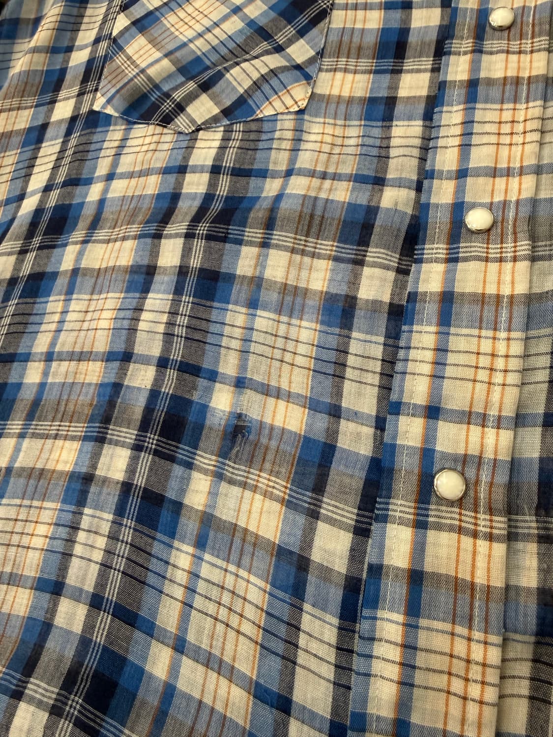 Levi’s 리바이스 빈티지 웨스턴 셔츠 블루 체크 긴팔 XL 상품이미지7