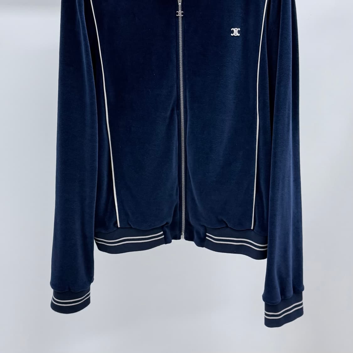 [S+급/XL] 셀린느 트리오페 벨벳 트레이닝 집업 자켓 네이비 상품이미지3