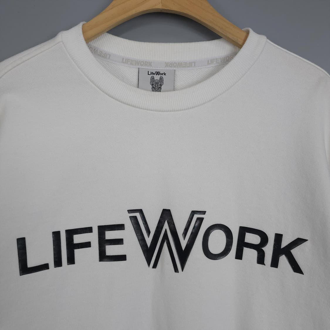 라이프워크(LIFE WORK) 프렌치불독 백프린트 맨투맨 L 상품이미지2