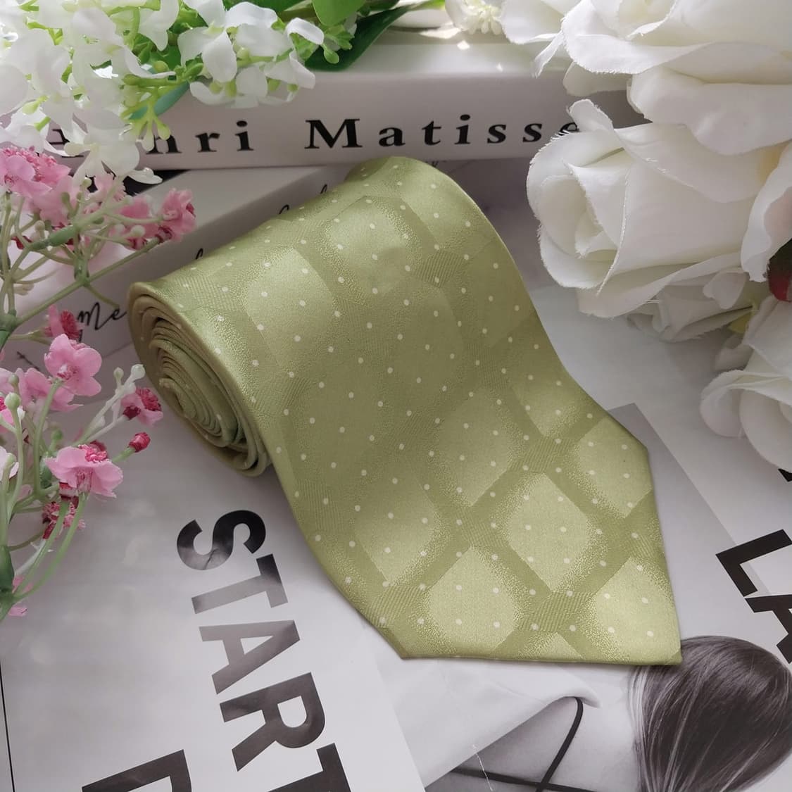 발망 실크 미니 도트 지오메트릭 넥타이 9.8cm A+~A등급 K1601 상품이미지2