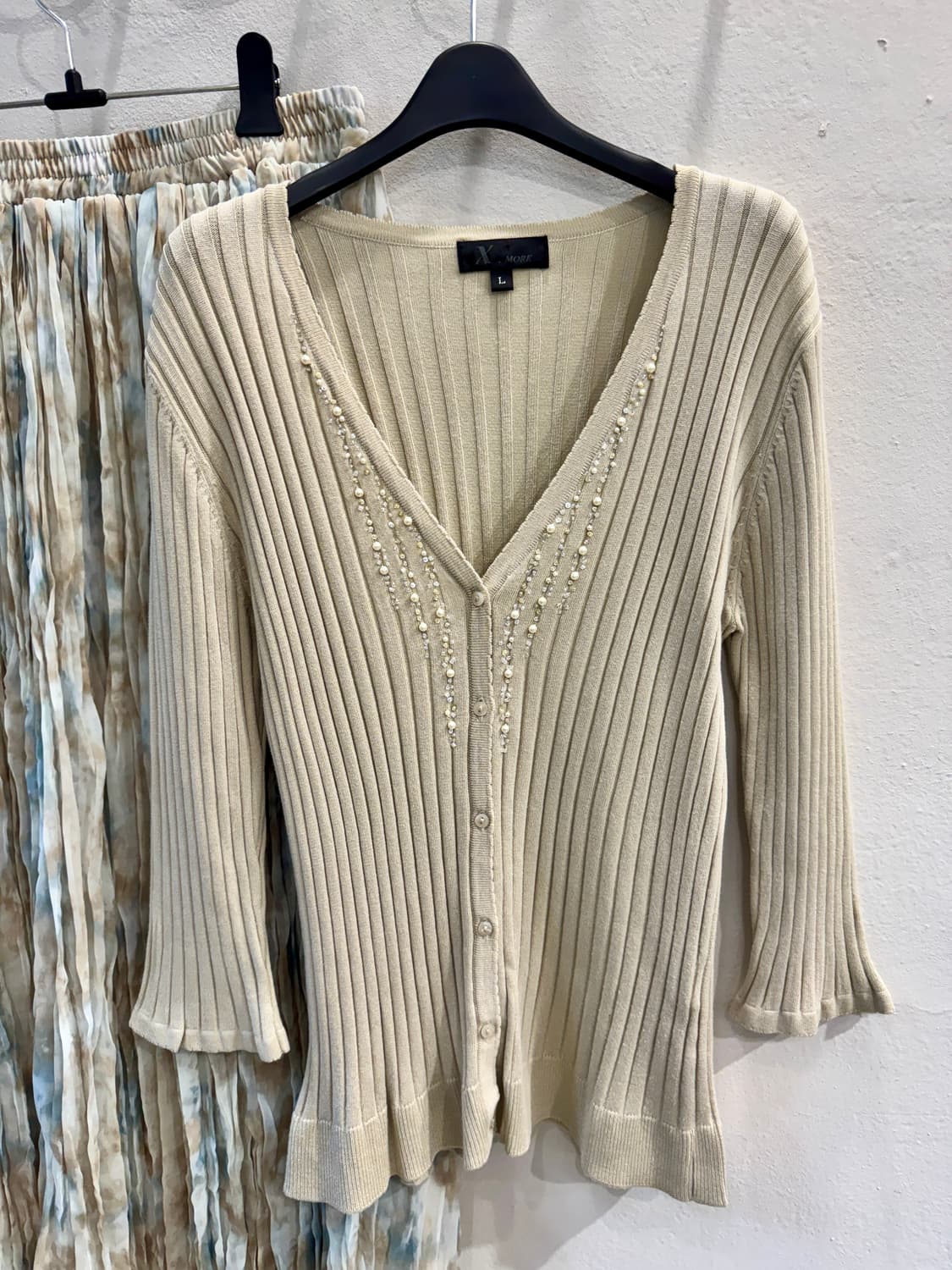 japan vintage 골지 비즈 가디건 상품이미지2