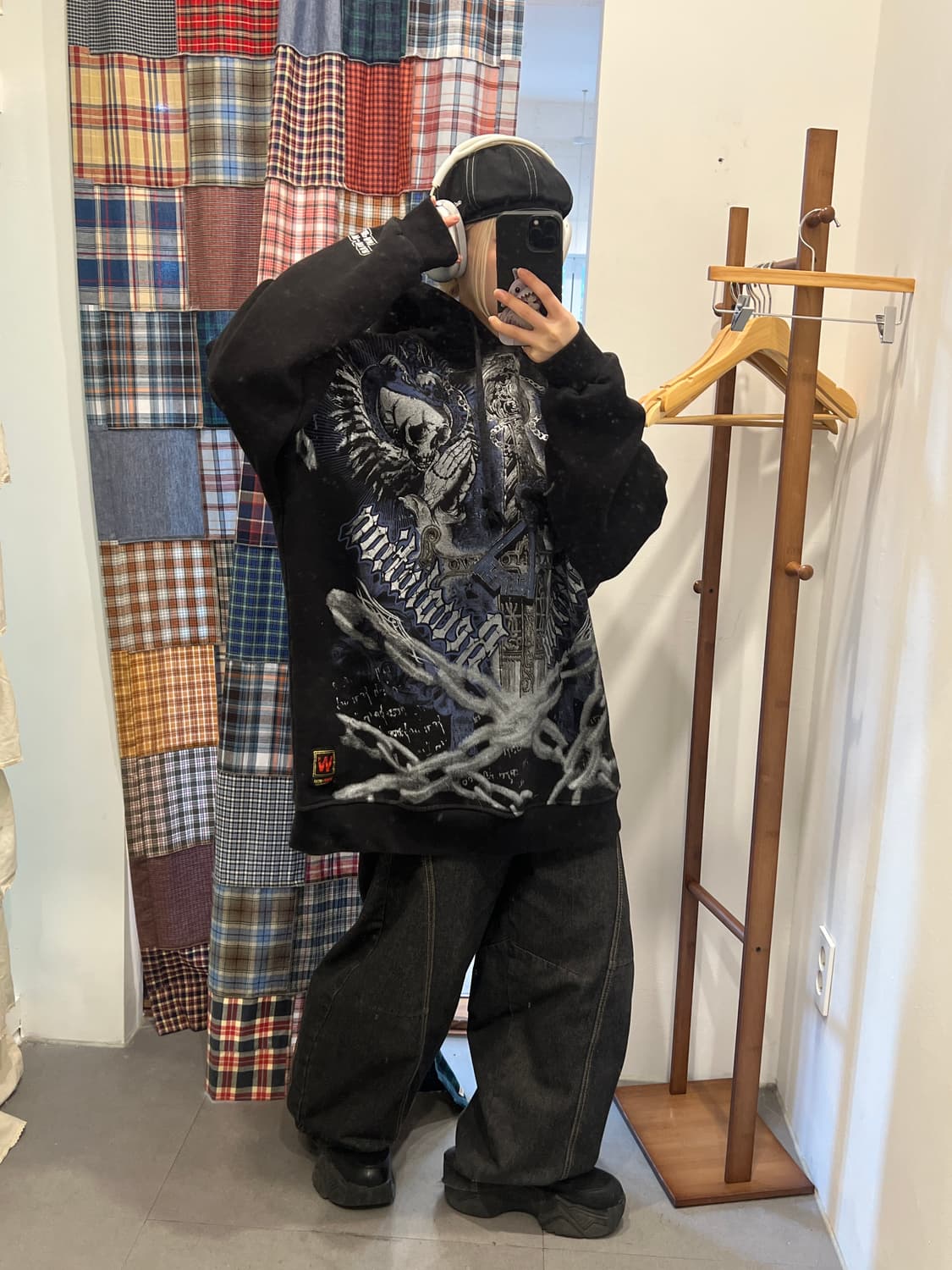 스켈레톤 펑크 후드티 상품이미지1