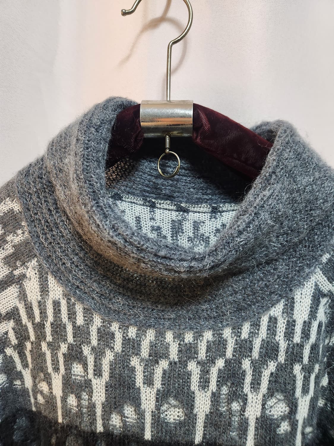 시스템 모헤어패턴 니트 튜닉 원피스 상품이미지4