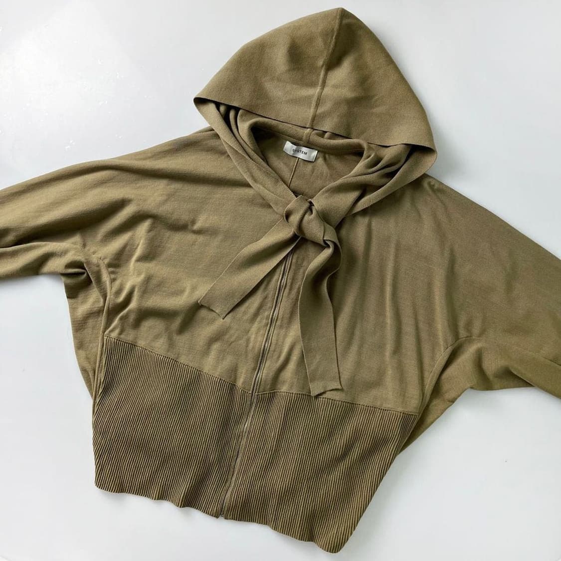 시스템 21FW 슬리브 스카프 오버 후드 집업 PR1605 상품이미지2