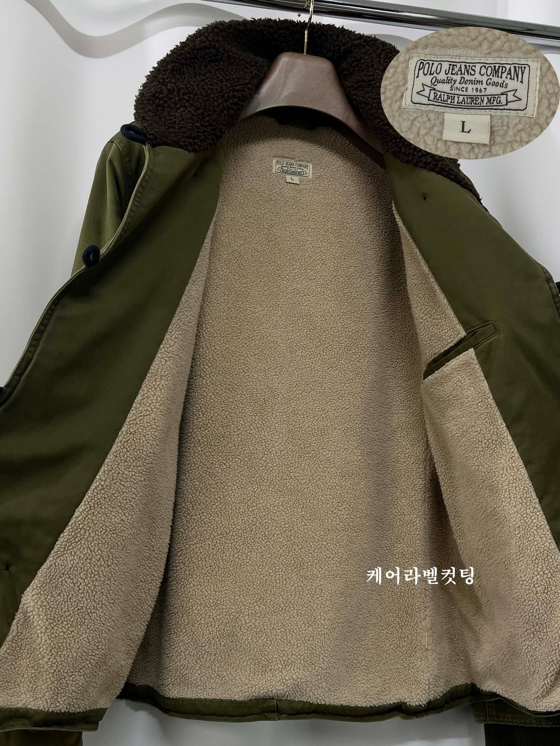 폴로 랄프로렌 디스트레스드 올리브 시어링 매키노 쉐르파 데크자켓 상품이미지3