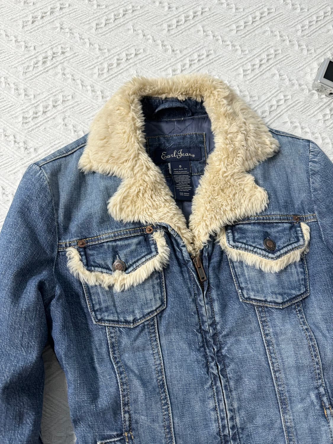 얼진 퍼 트리밍 데님 집업 자켓 상품이미지6