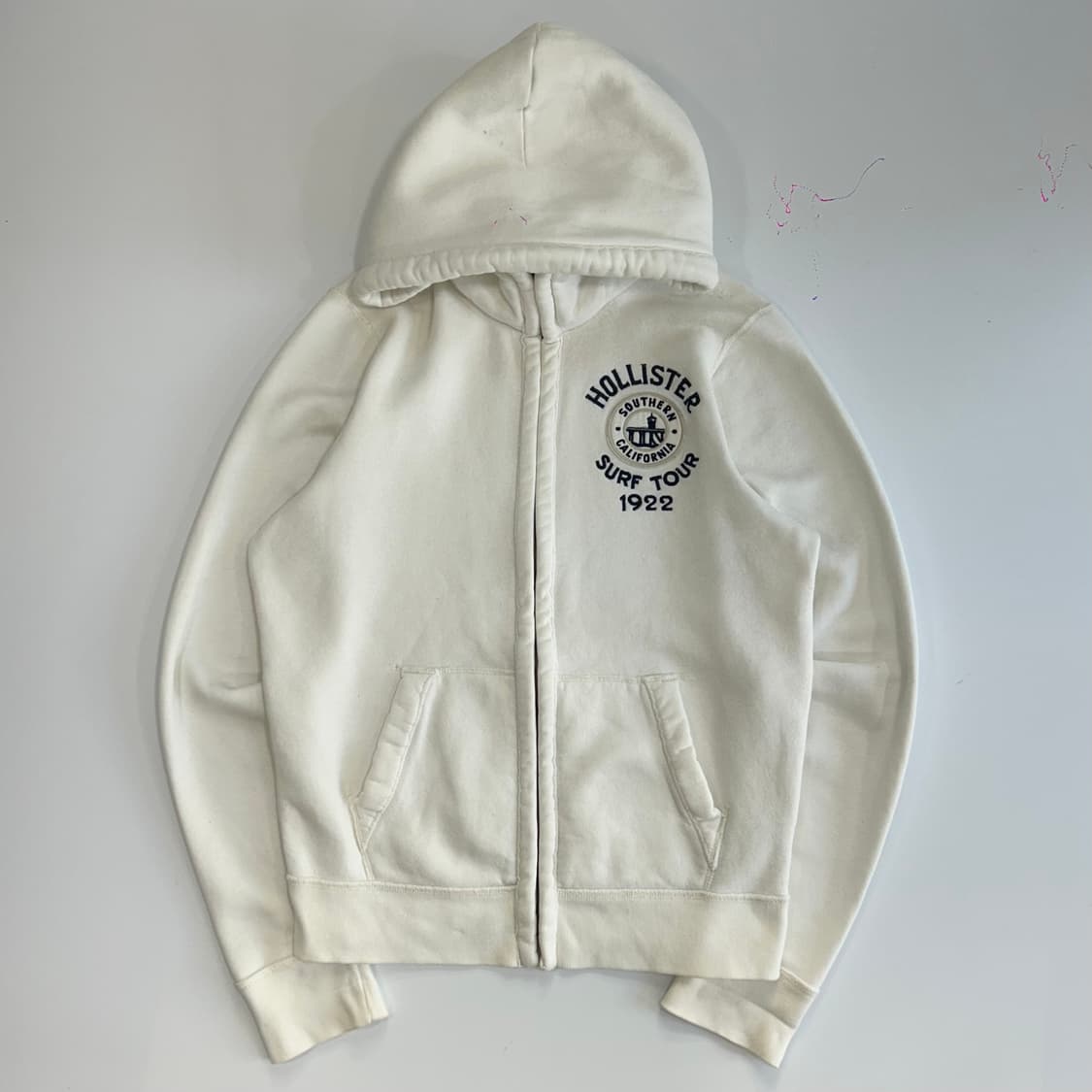 Hollister 홀리스터 surf tour 아이보리 하이넥 후드집업 상품이미지3