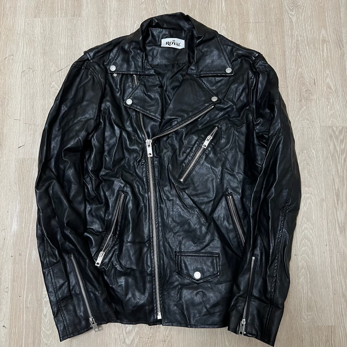 로얄레더 남성 더블 라이더 가죽자켓 L/100  상품이미지1