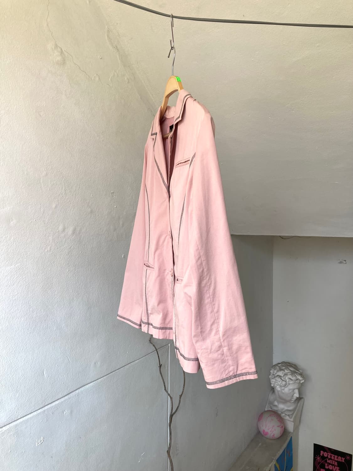 y2k 머드핑크 스티치 코튼 간절기 자켓 상품이미지4