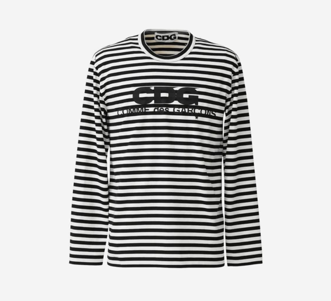 CDG 꼼데가르송 롱슬리브 티셔츠 블랙 스트라이프 블랙 상품이미지1