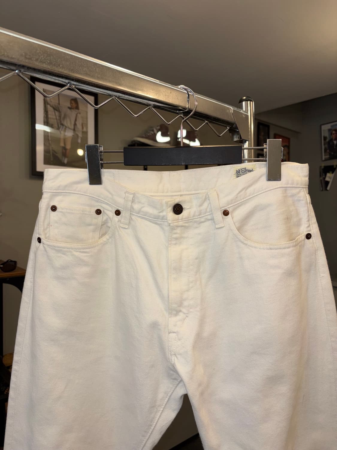 Orslow Lot. 107 IVY cut off white denim  상품이미지4