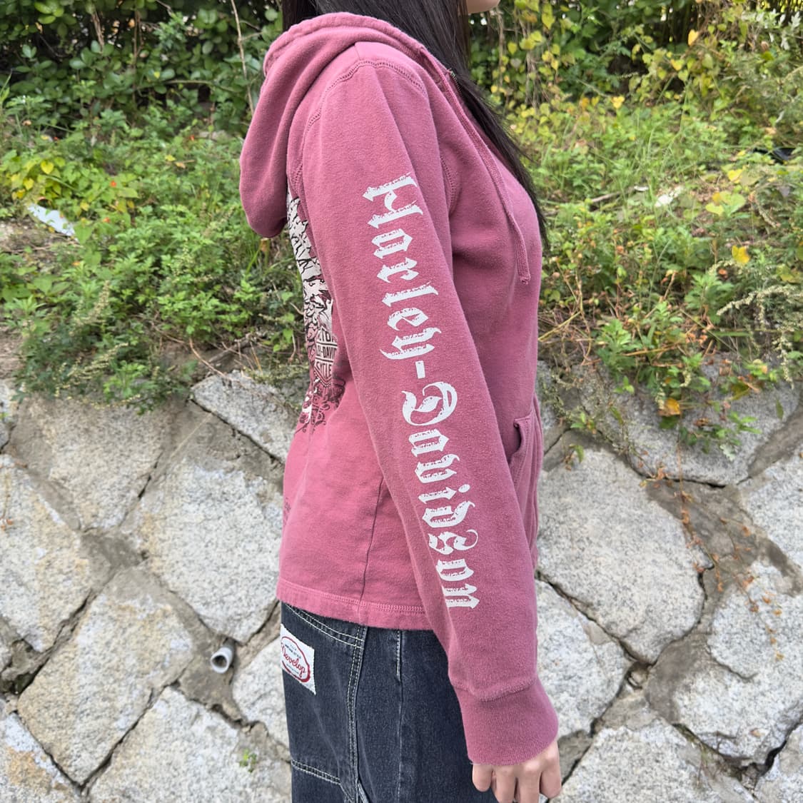 2010 할리데이비슨 레드 빈티지 윙 후드 집업 상품이미지9