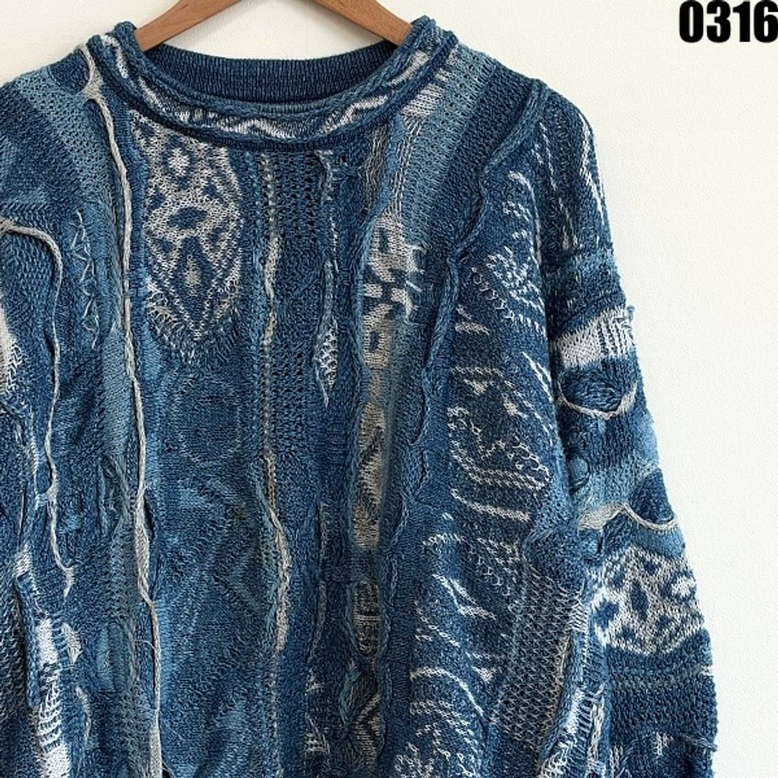 쿠지 케이블 니트 스웨터 L 0316  상품이미지2