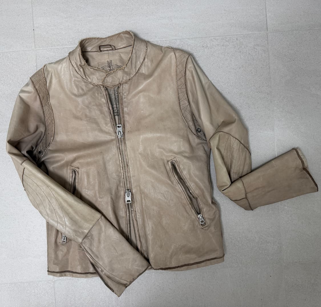 leather jacket 투웨이 아일렛 소가죽 레더자켓 상품이미지1