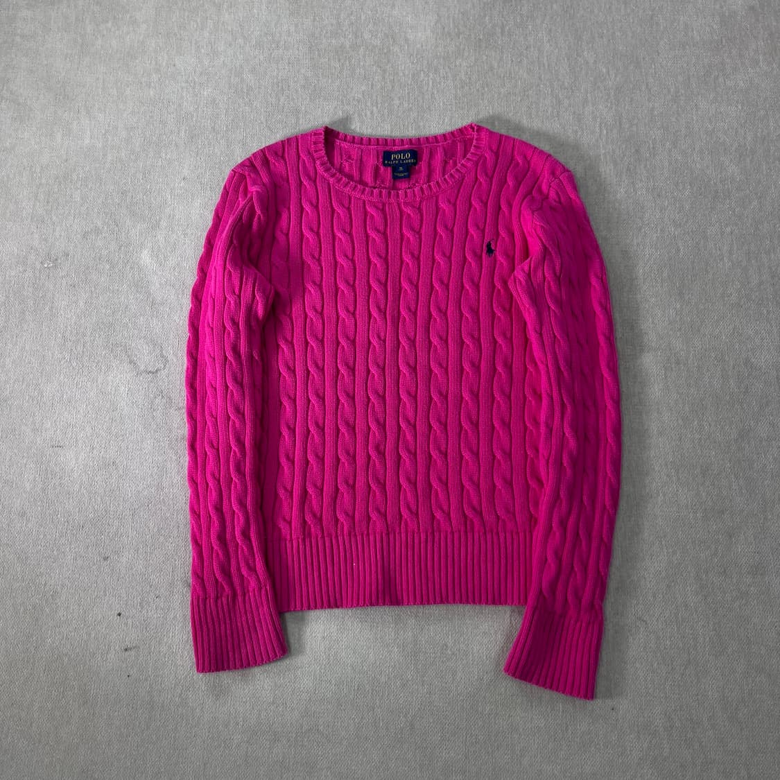W 95 폴로랄프로렌 핑크 꽈배기 니트 상품이미지1