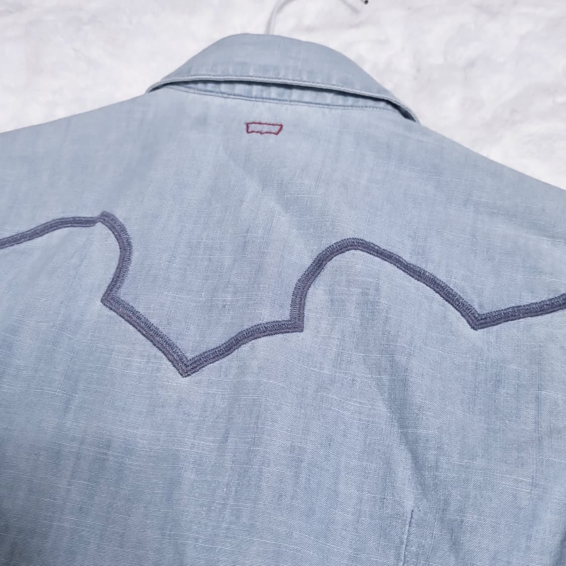 빈티지 리바이스 웨스턴 연청 데님 셔츠 여자 XS 청자켓 긴팔 상품이미지6