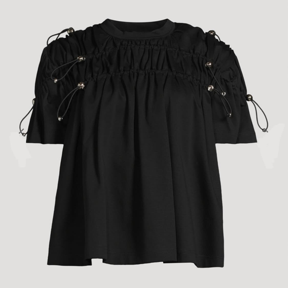 [XS,S,M]느와 케이 니노미아 Ruched 저지 티셔츠/블랙 상품이미지5