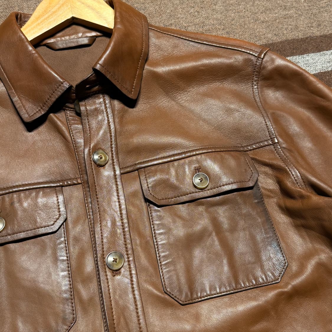 마시모두띠 램스킨 셔츠 자켓 L 양가죽 상품이미지2