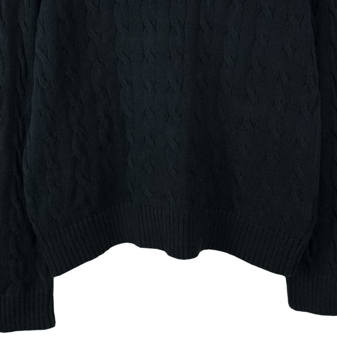 [폴로 랄프로렌] 포니 로고 자수 케이블 꽈배기 니트 블랙 M19874 상품이미지5