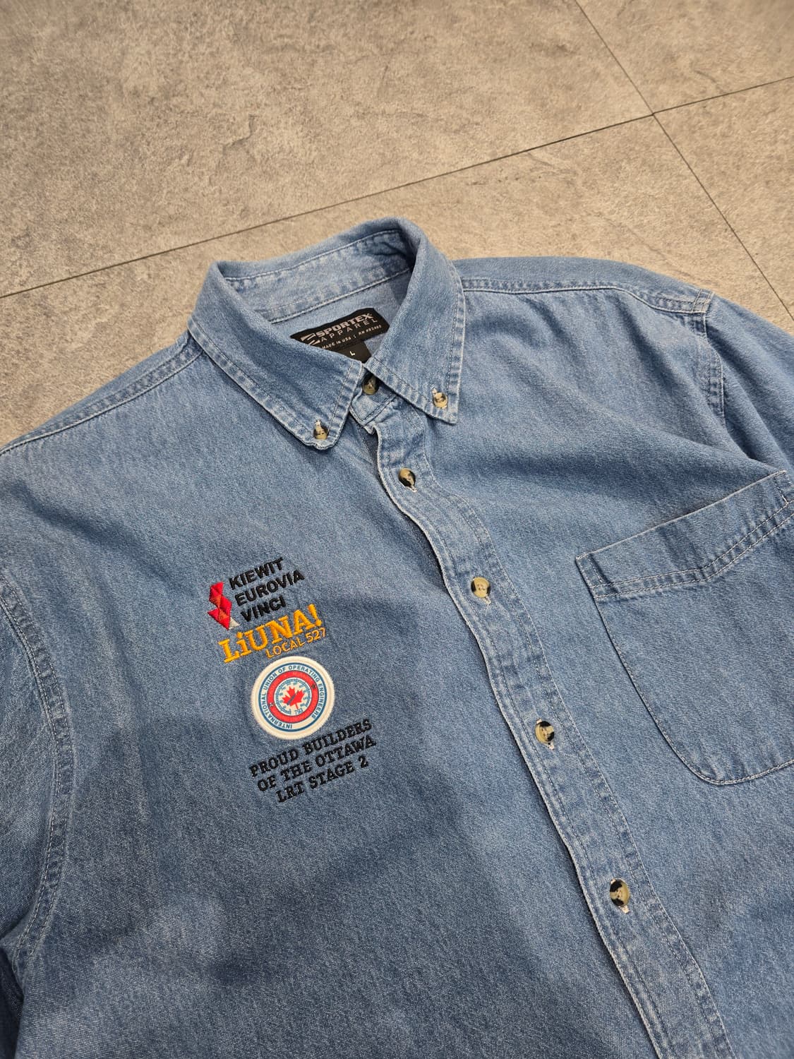 90's USA SPORTEX 데님 셔츠 상품이미지5