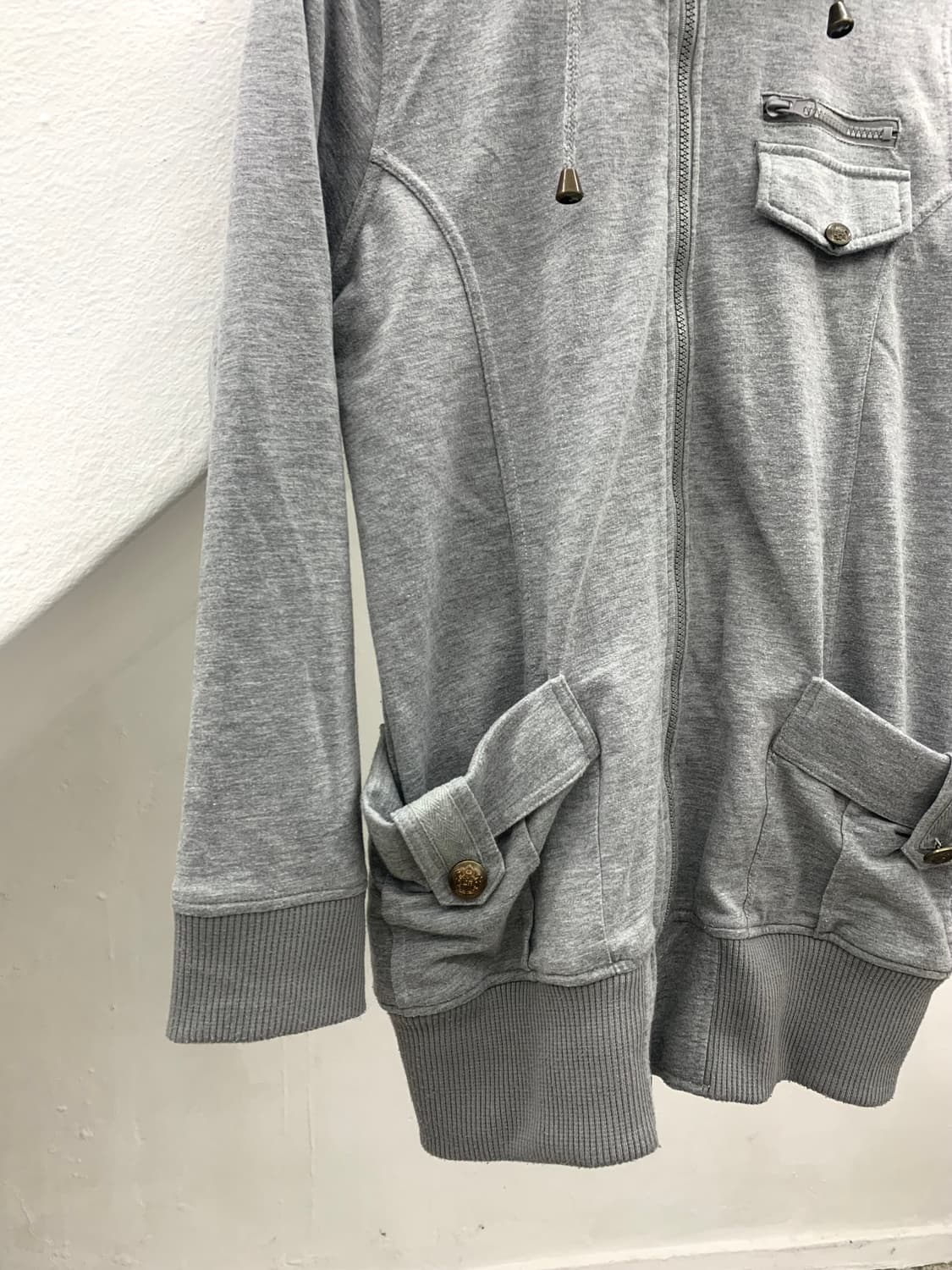 Cargo pocket detail 2way hood zip-up  상품이미지6