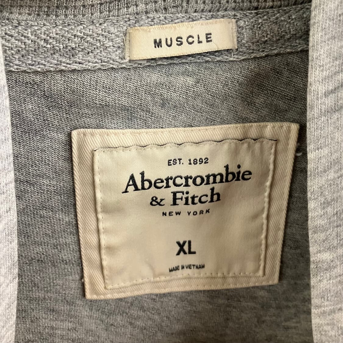 아베크롬비 그레이 후드집업 XL 상품이미지3