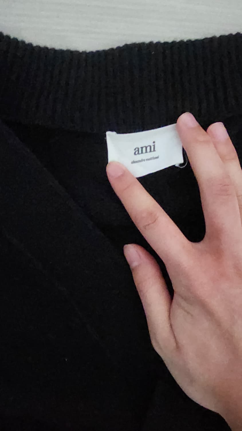 아미 빅로고 가디건L 블랙 상품이미지2