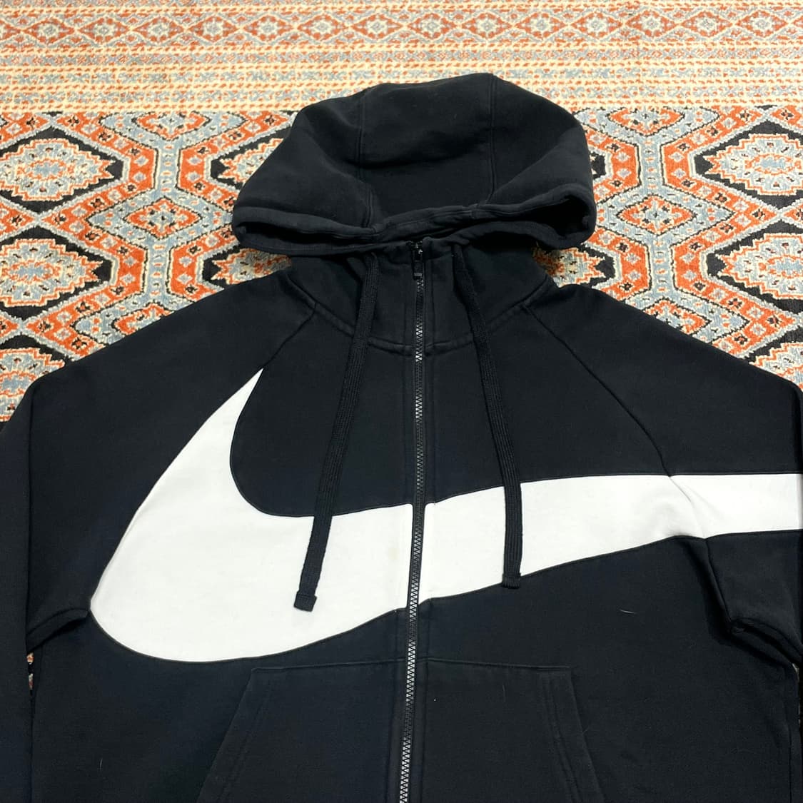 나이키 빅스우시로고 블랙 기모 후드집업 남성XL 상품이미지2