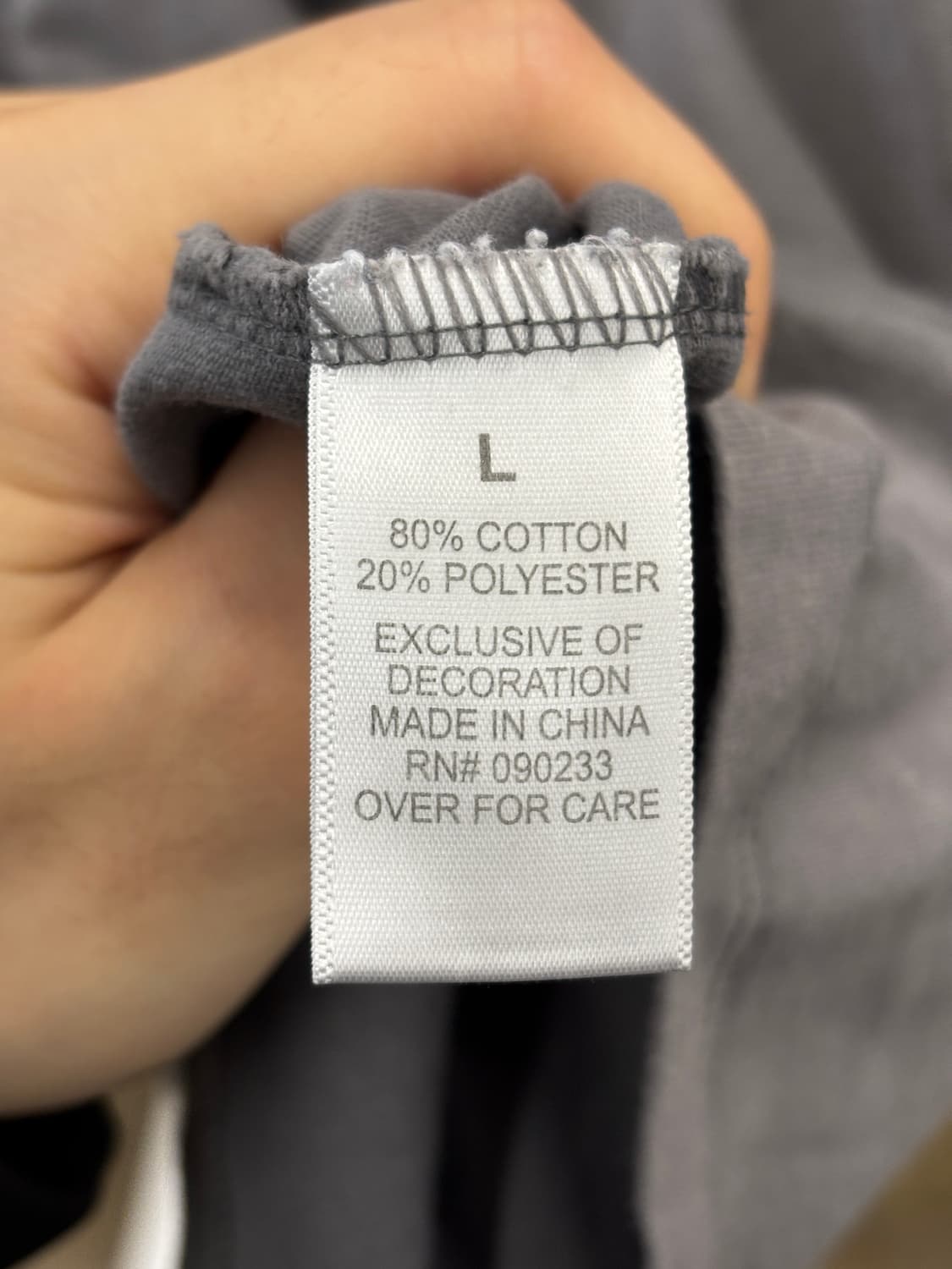 에센셜 반팔 티셔츠 L 회색 상품이미지5