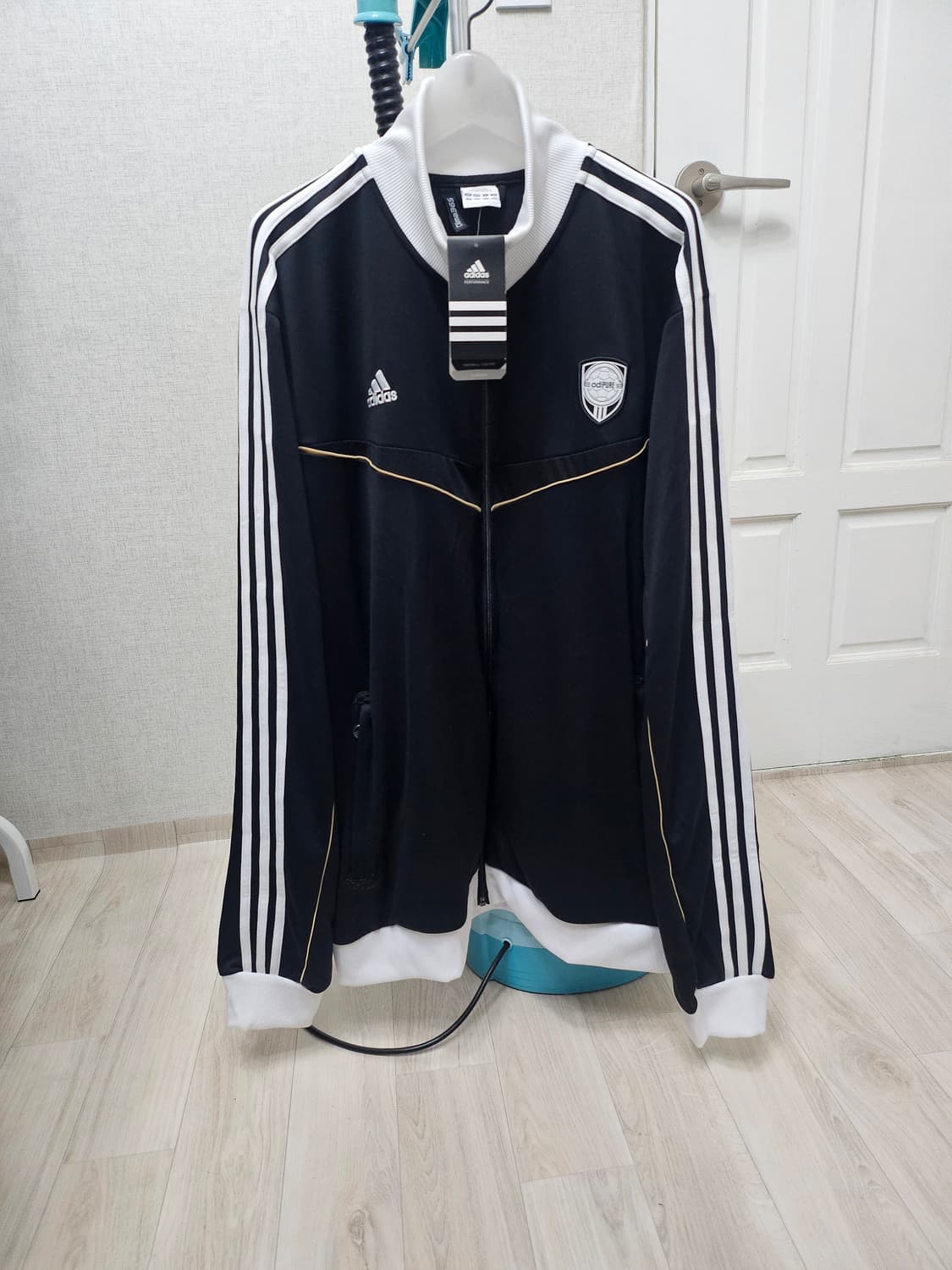 (110~115)2XL ☆미착용☆아디다스 퓨리 [블랙화이트]트랙탑져지 상품이미지1