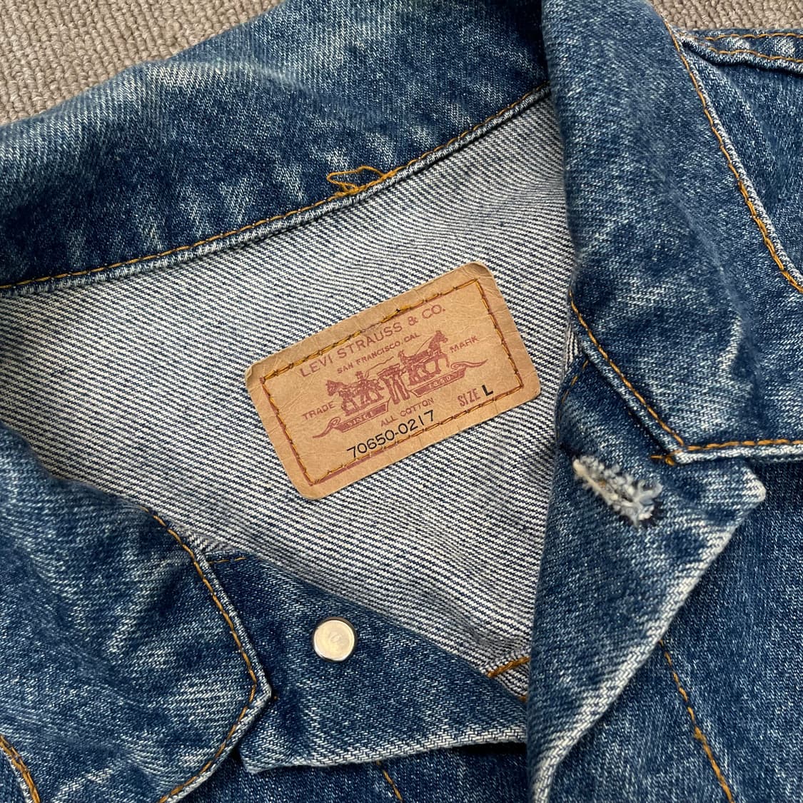 90s levis 리바이스 3세대 데님 트러커 지켓 70650-0217 상품이미지2