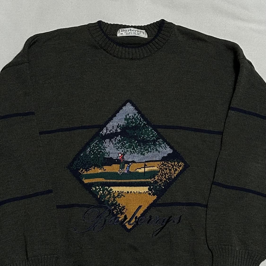 M 버버리 90s 골프맨 퓨어뉴 울 니트 상품이미지1