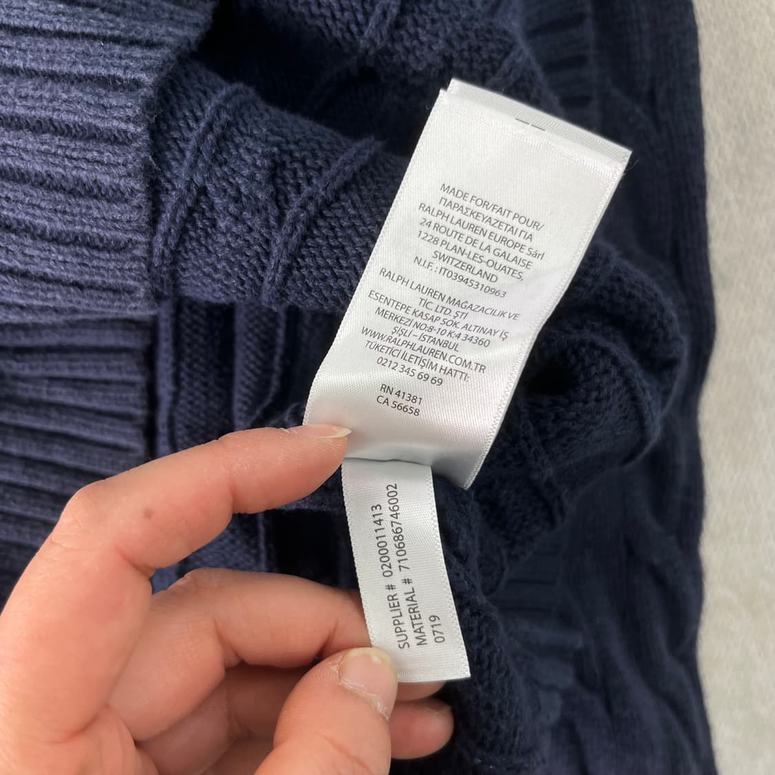 95 폴로랄프로렌 꽈배기 네이비 니트 상품이미지6