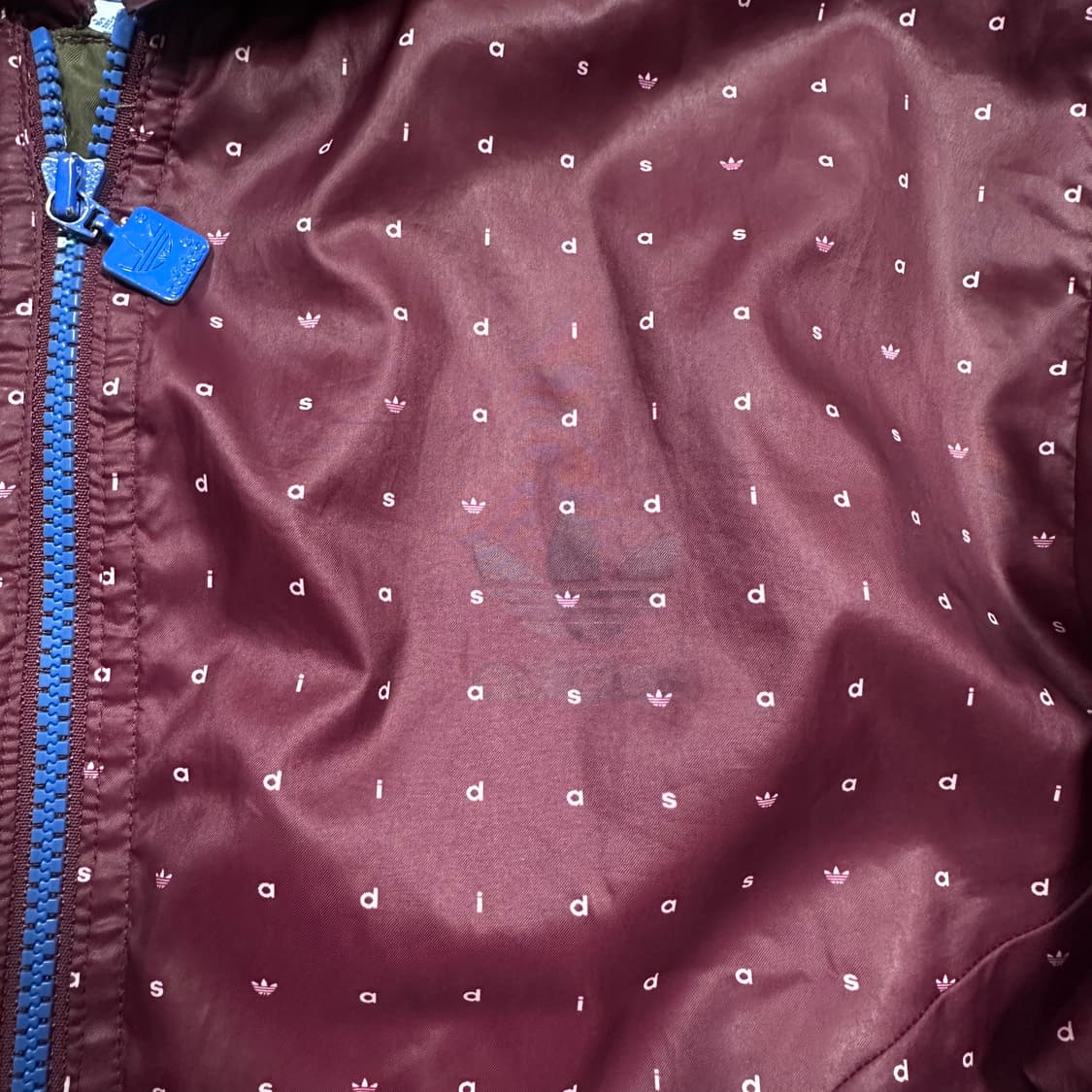 ✨ (바배) 아디다스 파이어버드 땡땡이 버건디 후드 바람막이  상품이미지6