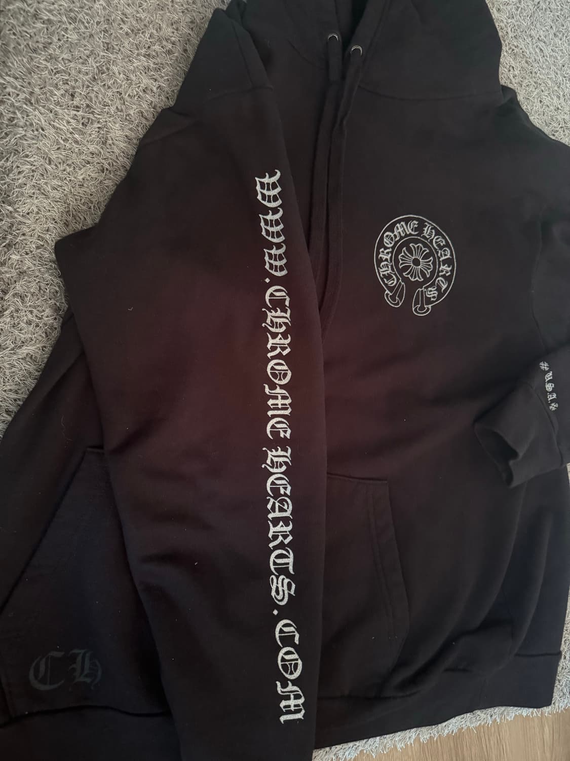 크롬하츠 실버 글리터 후드 블랙 상품이미지3