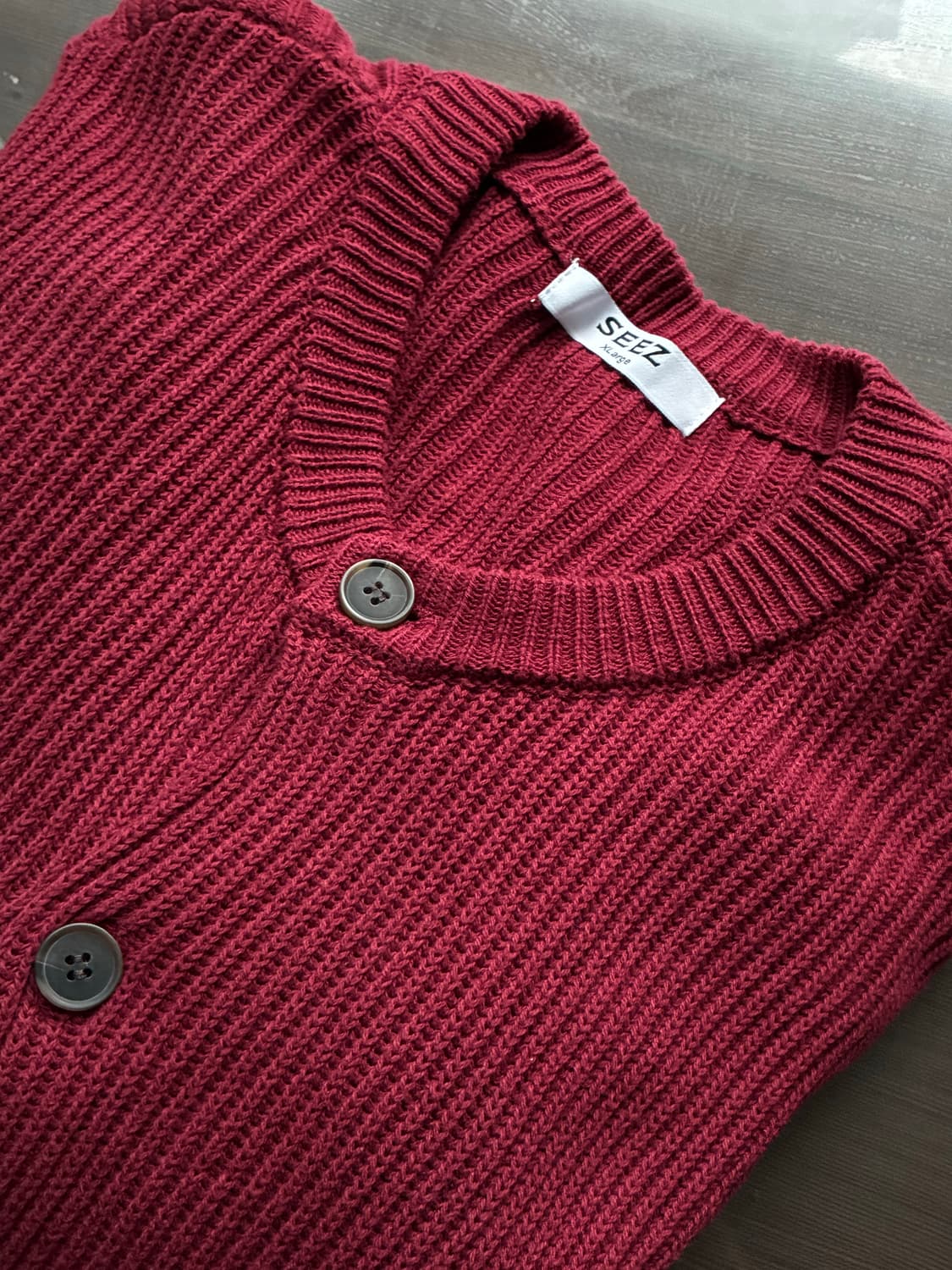 (XL) [데일리룸 X 시즈] 아카이브 코튼 크롭 니트 가디건 RED판매 상품이미지10