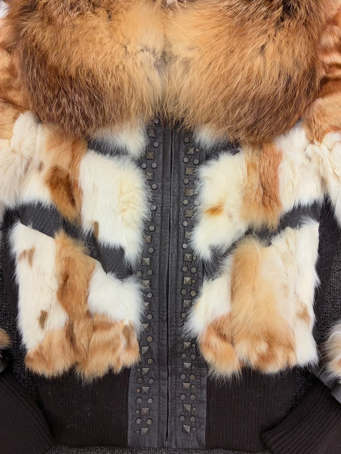 OS)빈티지 여성 y2k 스터드 포인트 퍼 자켓 상품이미지4