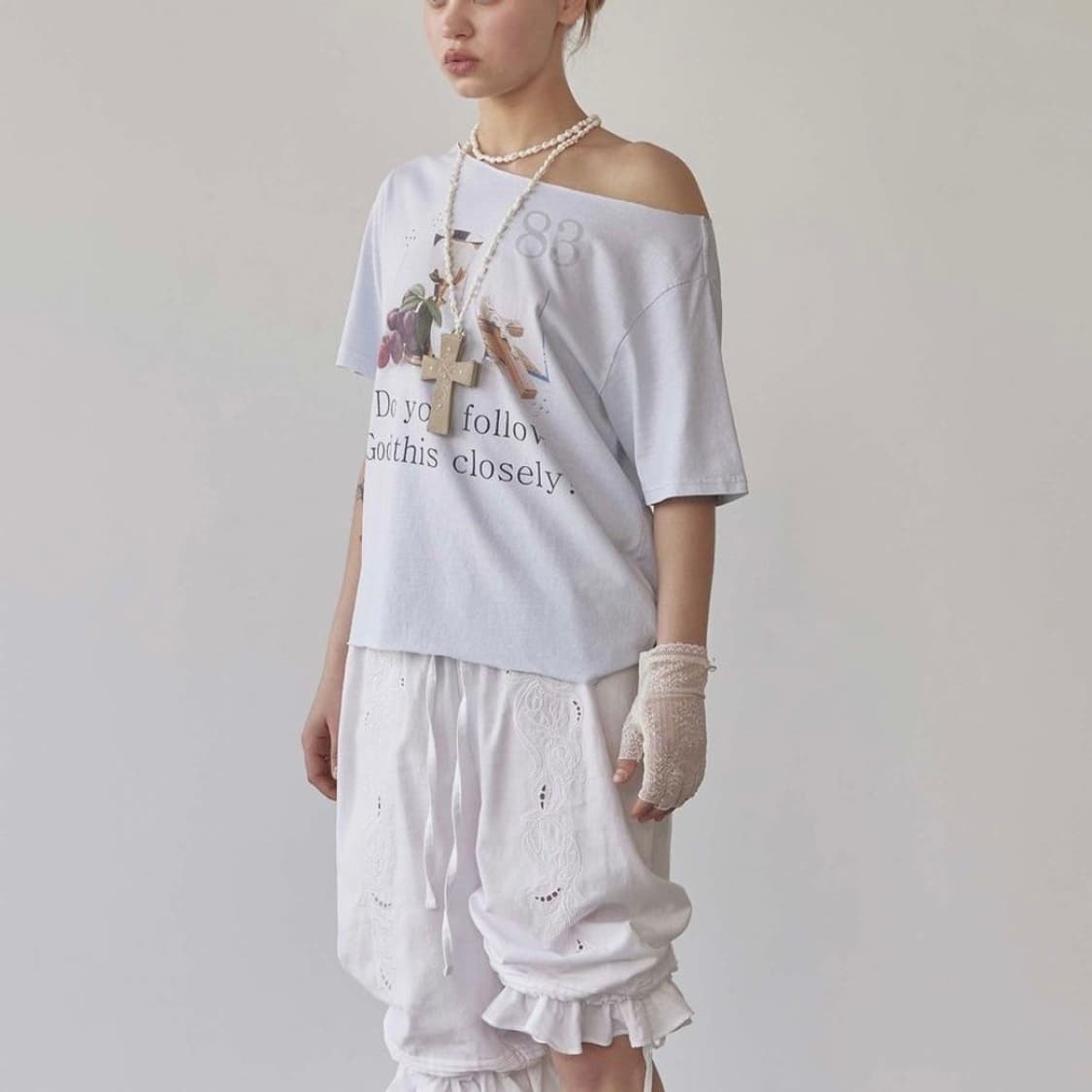 스컬프터 83 Faith Cut Out Tee Washed Blue 상품이미지2