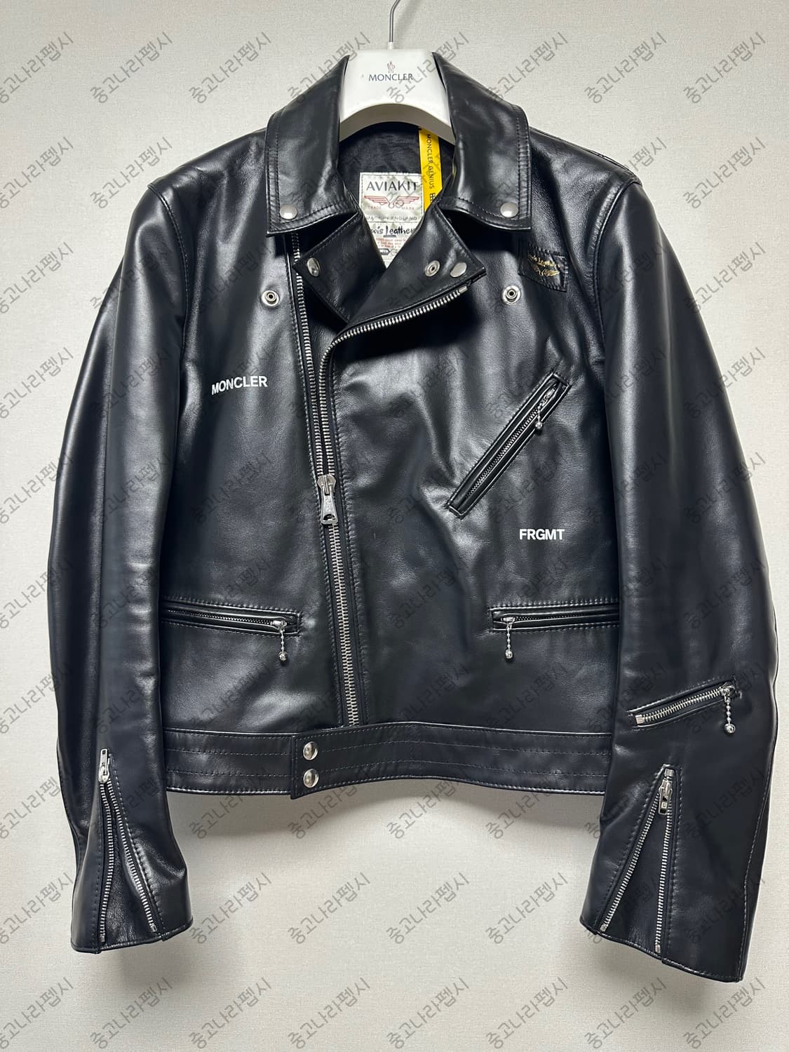 루이스레더×프라그먼트×몽클레르 홀스하이드 사이클론 가죽자켓 상품이미지1