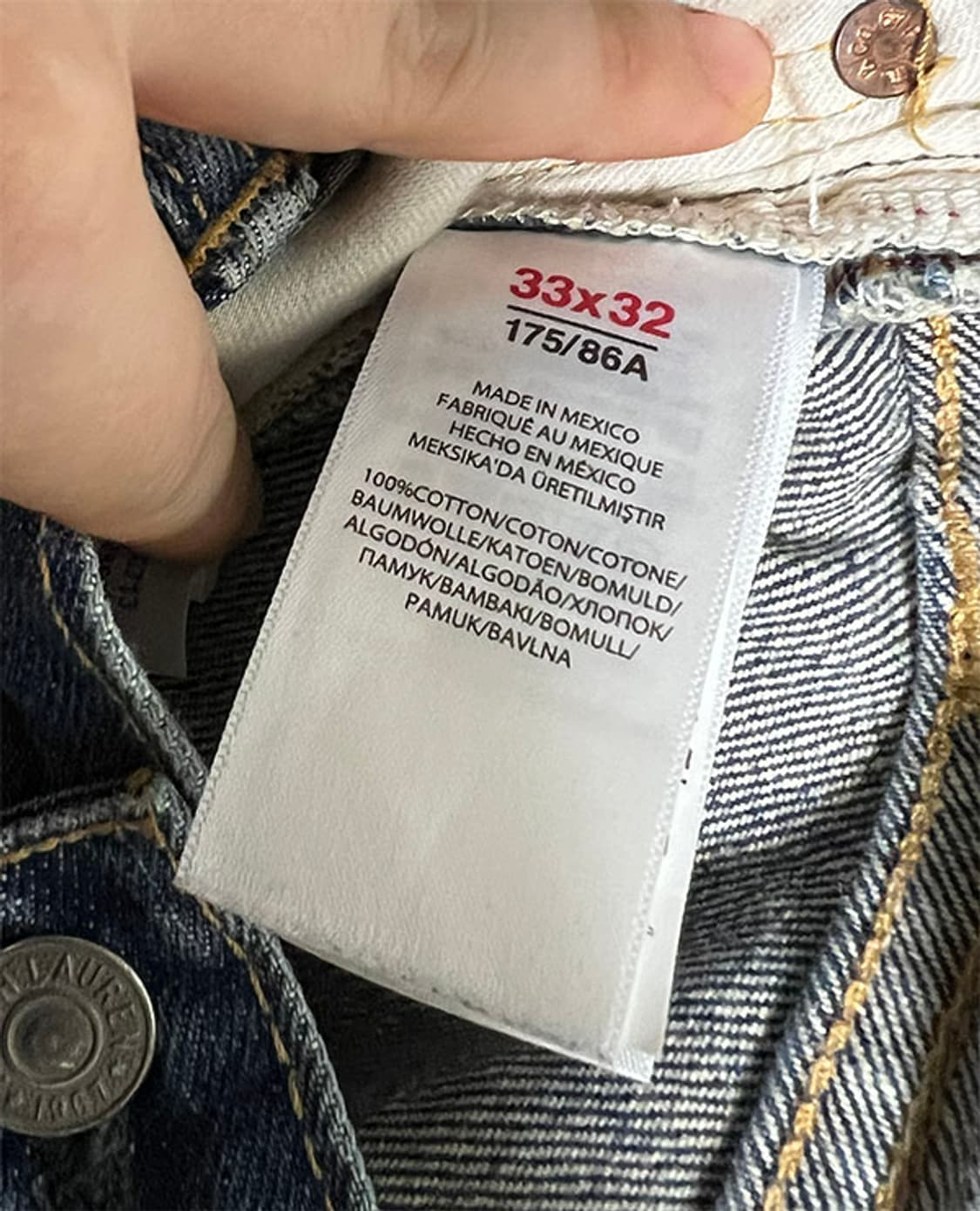 POLO 폴로 남자청바지 스트레이트 데님팬츠 춘추복 캐주얼 XL 34 상품이미지5