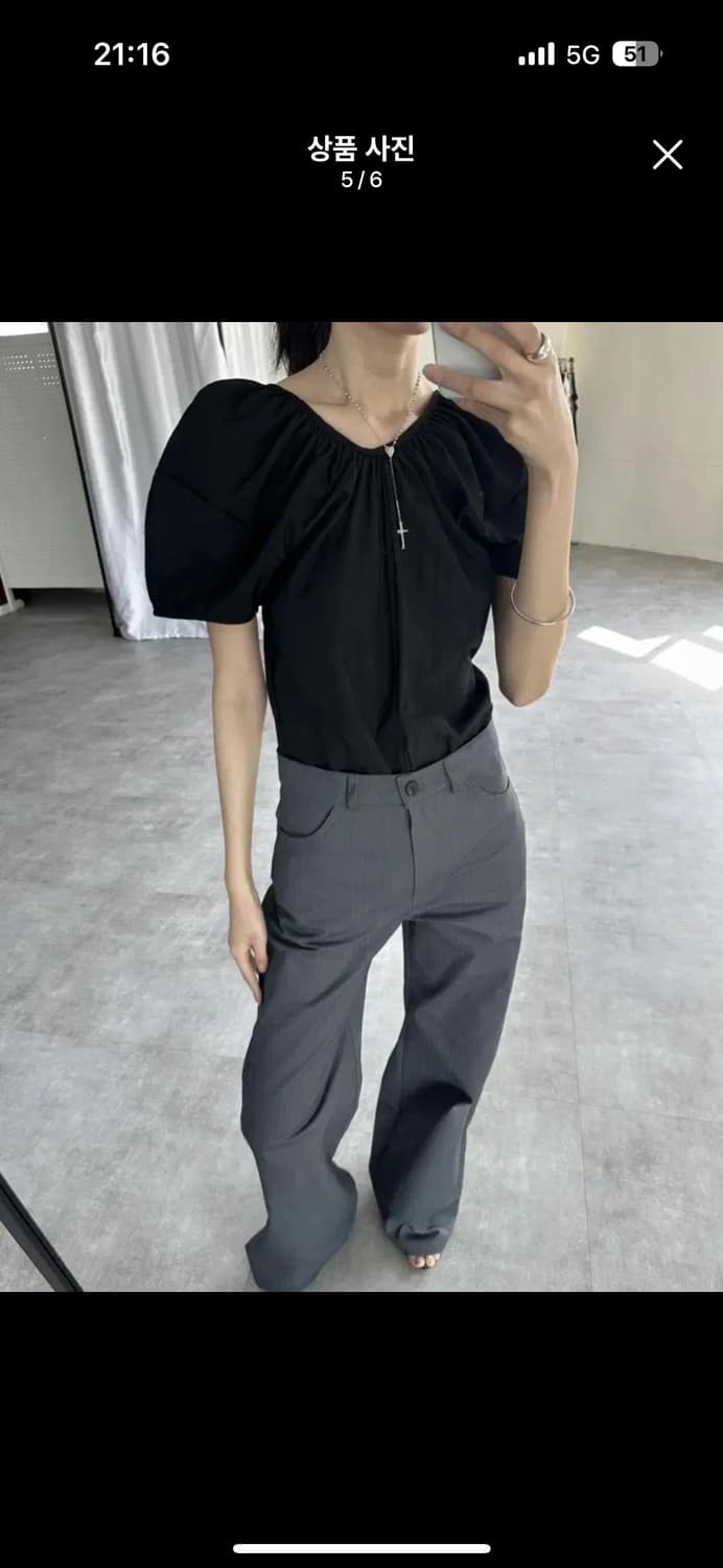 새상품) OUR 오유알 그레이 코튼 팬츠 M 상품이미지5