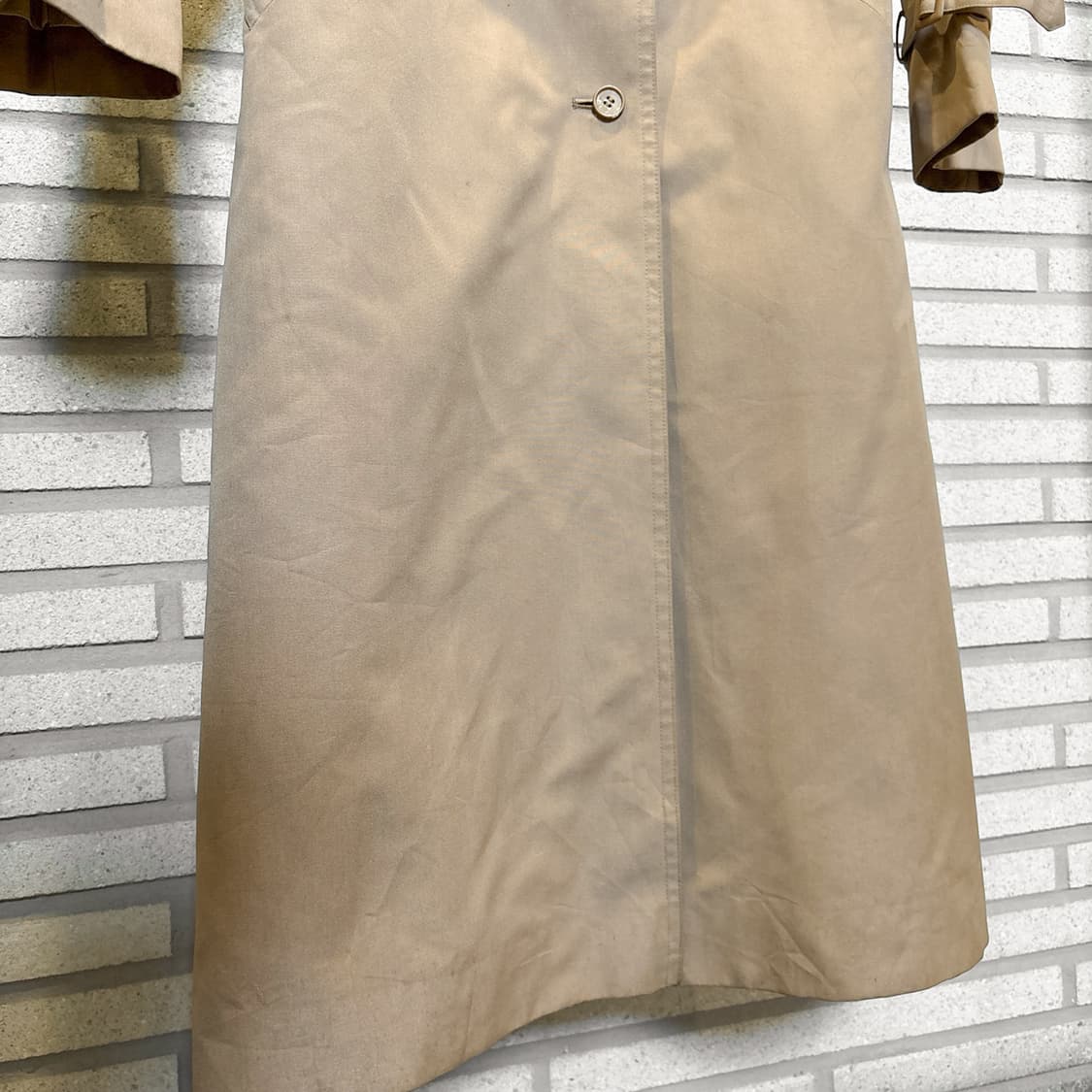 JPN VINTAGE 롱라인 퍼카라 트렌치코트 탈부착 안감 디테일 베이지 상품이미지5