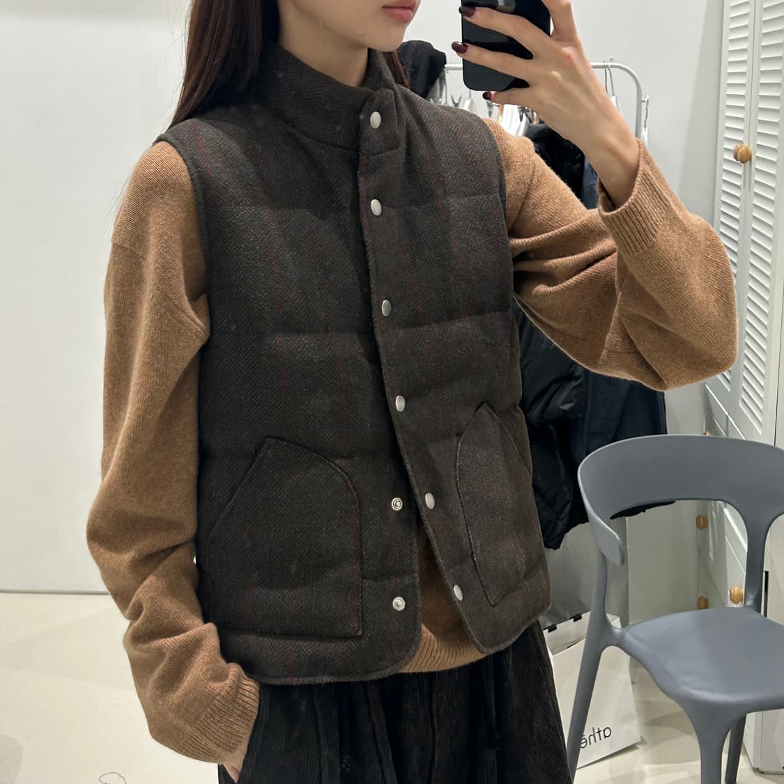 여성 빔즈 하트 울 다운 베스트 상품이미지2