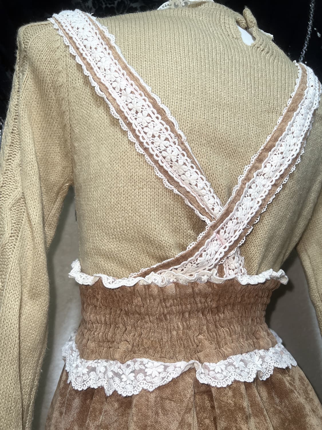 리즈리사 라떼갸루 로걀 프릴 리본 서스펜더 멜빵스커트 원피스 큐롯 로리타 상품이미지8