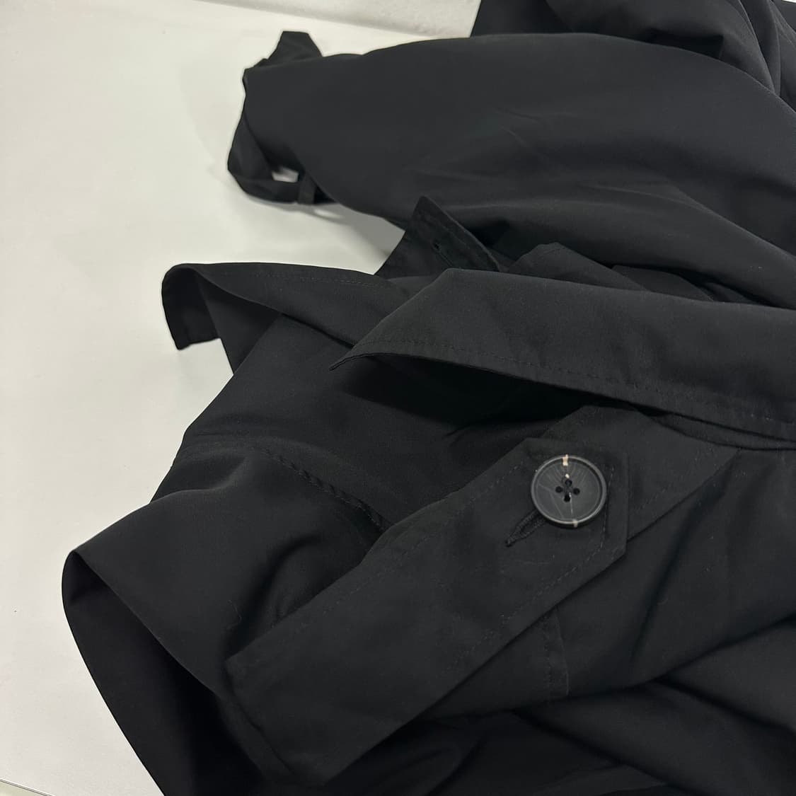 우먼FREE 닉앤니콜 블랙 오버사이즈 더블 트렌치코트 상품이미지5