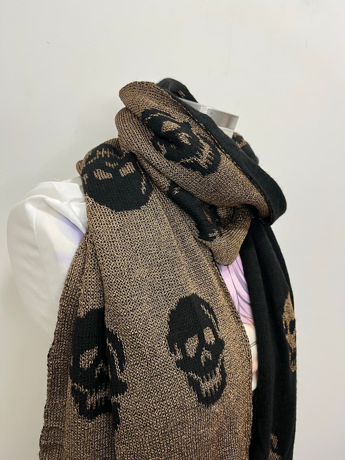 일본 빈티지 락펑크 스컬 머플러 상품이미지3