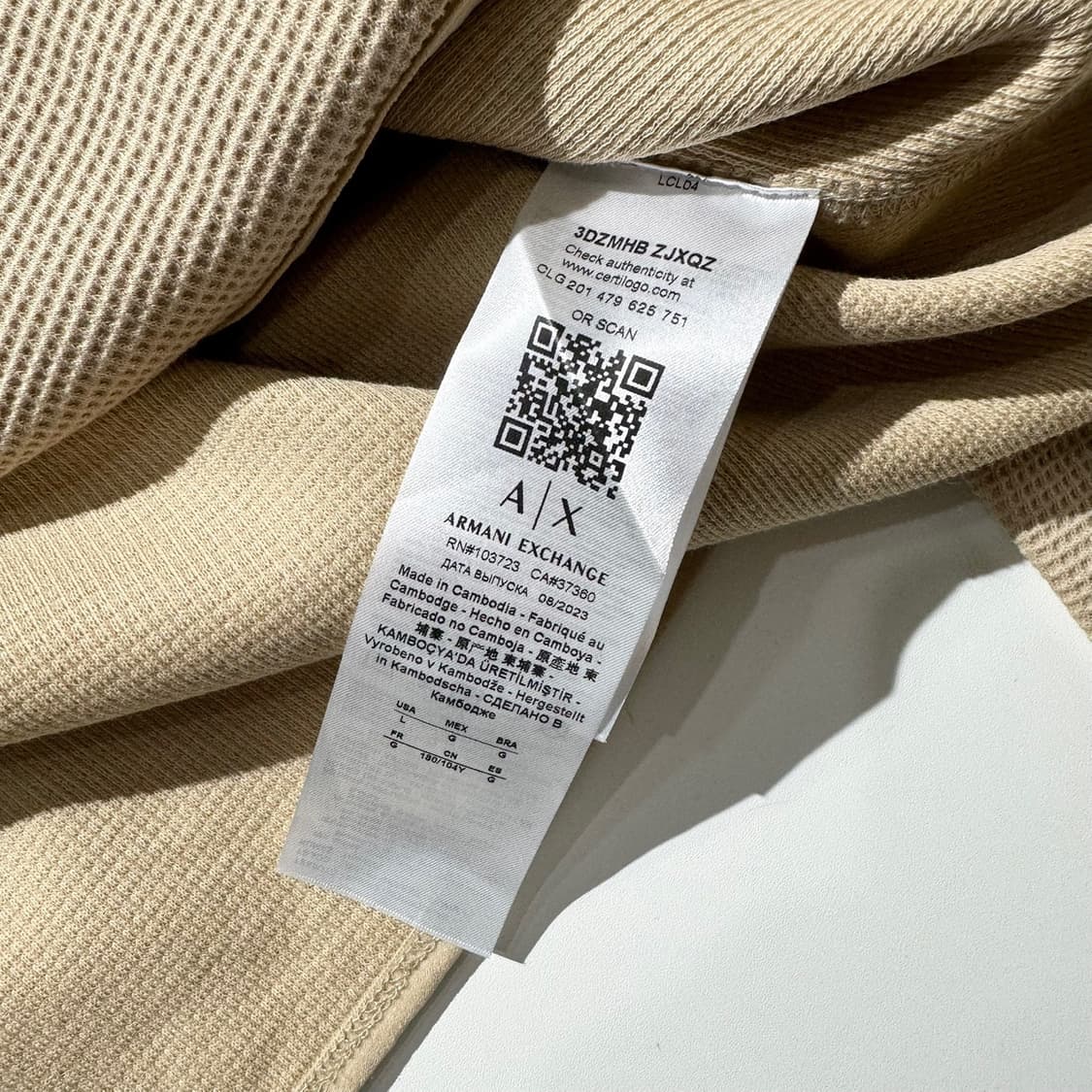 아르마니 익스체인지 와플 풀오버 후드 상품이미지7