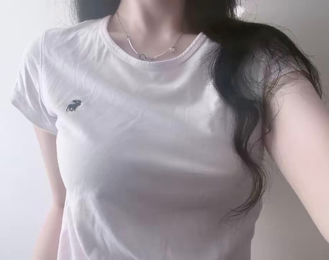 빈티지 아베크롬비 연보라 핀터깔 아일릿깔 세미딱붙 코튼 면 반팔 티셔츠 상품이미지1